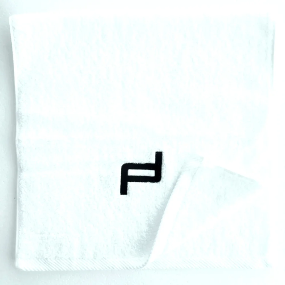PORSCHE DESIGN Black Logo PD Hand Towel Plush White 100% Cotton New Gift Luxury
